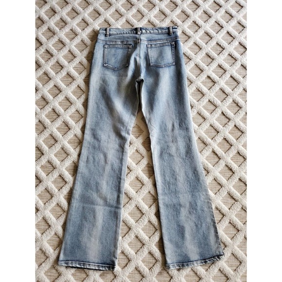 Vintage Y2K 90's Beaded Embroidered Wide Leg Jeans Size 9/10 Flaw - Picture 12 of 12